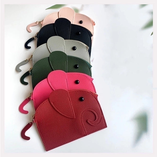 Women's Elephant Pu Leather Zipper Wallets