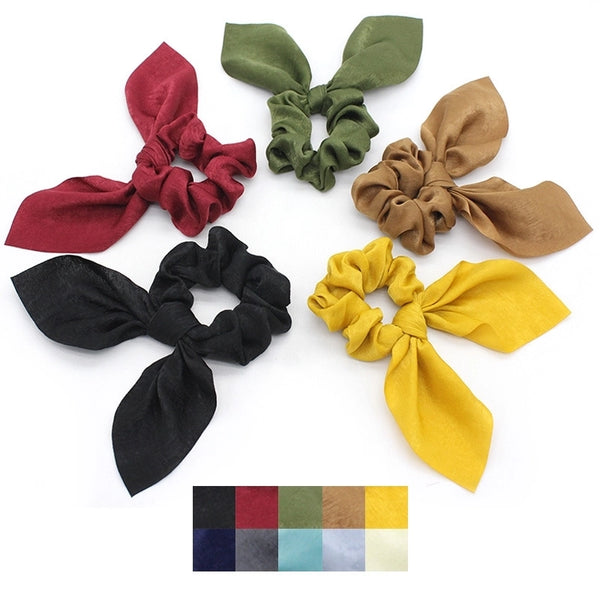 Women's Ethnic Style Bunny Ears Satin Hair Tie