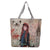 Women's Ethnic Style Letter Canvas Shopping Bags