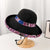 Women's Ethnic Style Monogram Embroidery Big Eaves Bucket Hat