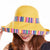 Women's Ethnic Style Monogram Embroidery Big Eaves Bucket Hat