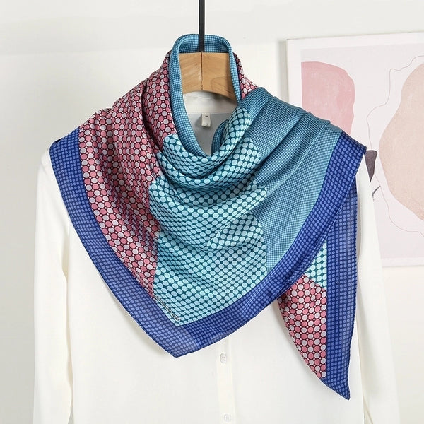 Women's Ethnic Style Sweet Color Block Satin Printing Scarf