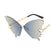 Women's Fashion Butterfly Resin Butterfly Frame Frameless Sunglasses