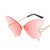 Women's Fashion Butterfly Resin Butterfly Frame Frameless Sunglasses