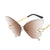 Women's Fashion Butterfly Resin Butterfly Frame Frameless Sunglasses