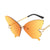 Women's Fashion Butterfly Resin Butterfly Frame Frameless Sunglasses