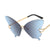 Women's Fashion Butterfly Resin Butterfly Frame Frameless Sunglasses