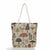 Women's Fashion Cartoon Mushroom Butterfly Canvas Shopping Bags