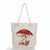 Women's Fashion Cartoon Mushroom Butterfly Canvas Shopping Bags