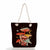 Women's Fashion Cartoon Mushroom Butterfly Canvas Shopping Bags