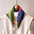 Women's Fashion Color Block Stripe Satin Silk Scarves