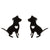 Women's Fashion Dog Cat Stainless Steel No Inlaid Ear Studs Stainless Steel Earrings