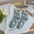 Women's Fashion Flower Nylon Cotton Jacquard Crew Socks 2 Pieces