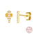 Women's Fashion Geometric Sterling Silver Zircon Ear Studs Gold Plated 925 Silver Earrings