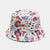 Women's Fashion Graffiti Double-sided Wide Eaves Bucket Hat