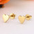 Fashion Heart 304 Stainless Steel No Inlaid 18K Gold Plated Ear Studs