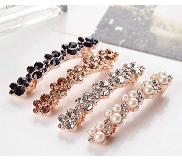 Women's Fashion Inlaid Pearls Diamond Artificial Rhinestones Artificial Pearls Hair Clip