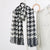 Women's Fashion Letter Plaid Satin Printing Silk Scarves