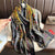 Women's Fashion Letter Plaid Satin Printing Silk Scarves