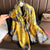 Women's Fashion Letter Plaid Satin Printing Silk Scarves