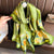 Women's Fashion Letter Plaid Satin Printing Silk Scarves