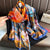 Women's Fashion Letter Plaid Satin Printing Silk Scarves