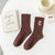 Women's Fashion Letter Solid Color Cotton Crew Socks A Pair