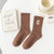 Women's Fashion Letter Solid Color Cotton Crew Socks A Pair