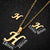 Women's Fashion Simple Style Letter Stainless Steel Pendant Necklace Ear Studs Plating Jewelry Sets