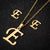 Women's Fashion Simple Style Letter Stainless Steel Pendant Necklace Ear Studs Plating Jewelry Sets