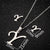 Women's Fashion Simple Style Letter Stainless Steel Pendant Necklace Ear Studs Plating Jewelry Sets