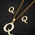 Women's Fashion Simple Style Letter Stainless Steel Pendant Necklace Ear Studs Plating Jewelry Sets