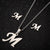 Women's Fashion Simple Style Letter Stainless Steel Pendant Necklace Ear Studs Plating Jewelry Sets