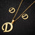 Women's Fashion Simple Style Letter Stainless Steel Pendant Necklace Ear Studs Plating Jewelry Sets