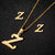 Women's Fashion Simple Style Letter Stainless Steel Pendant Necklace Ear Studs Plating Jewelry Sets