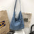 Women's Fashion Solid Color Denim Shopping Bags