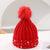 Women's Fashion Solid Color Pom Poms Pearl Crimping Wool Cap