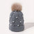 Women's Fashion Solid Color Pom Poms Pearl Crimping Wool Cap