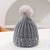 Women's Fashion Solid Color Pom Poms Pearl Crimping Wool Cap