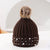 Women's Fashion Solid Color Pom Poms Pearl Crimping Wool Cap