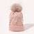 Women's Fashion Solid Color Pom Poms Pearl Crimping Wool Cap