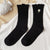 Women's Fashion Stripe Flower Cotton Crew Socks A Pair