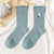 Women's Fashion Stripe Flower Cotton Crew Socks A Pair