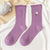 Women's Fashion Stripe Flower Cotton Crew Socks A Pair