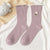 Women's Fashion Stripe Flower Cotton Crew Socks A Pair