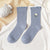 Women's Fashion Stripe Flower Cotton Crew Socks A Pair