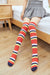 Women's Fashion Stripe Polyester Over The Knee Socks 2 Pieces