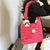 Women's Fleece Stripe Classic Style Square Magnetic Buckle Shoulder Bag