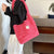 Women's Fleece Stripe Classic Style Square Magnetic Buckle Shoulder Bag