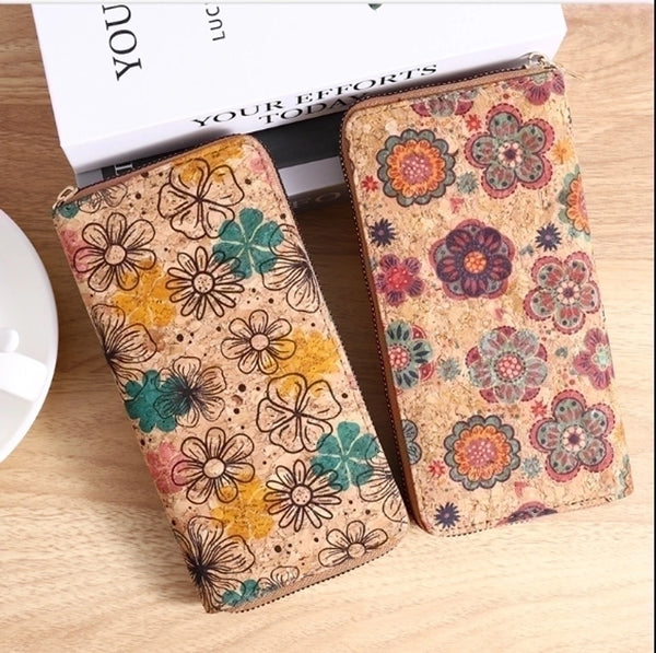 Women's Flower Pu Leather Zipper Wallets